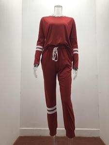 Nouvel ensemble de survêtement pour femme en molleton de coton personnalisé, noir réfléchissant avec rayures - Product Image 2