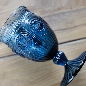 Calice di vetro impresso vetro di vino d'annata colorato della tazza di vetro della decorazione di cerimonia nuziale del partito - Product Image 6