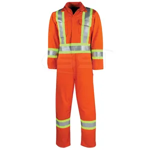 New Arrival High Vis Coverall Flame Retardant Protection Coverall Usage For Industrial