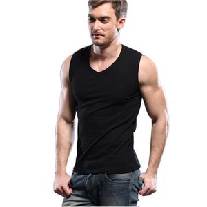 Camiseta de gimnasio para hombre, camiseta sin mangas para correr, 100% de algodón, tejido de punto para hombre y mujer - Product Image 2