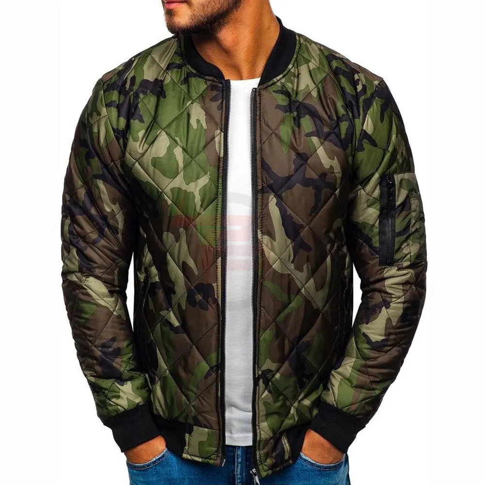 Men's Winter Warm Down Coat Camouflage Printed Puffer Jacket Casual Cotton Padded Zipper Jacket Wholesale Camouflage Jackets