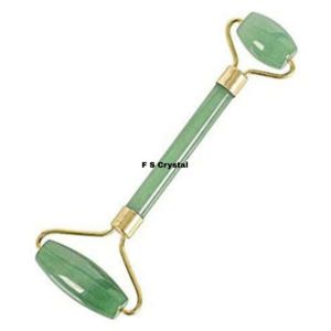 ลูกกลิ้งนวดหน้าหินโมราอัญมณีสีเขียวแบบแฮนด์เมด - Product Image 1