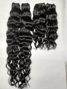 Cheveux indiens ondulés de haute qualité, 100% vierges non traités, Remy, ondulations profondes lâches, mèches tissées à la machine, provenance unique, alignées - Product Image 2