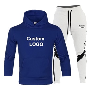 Jersey liso con capucha para hombre, traje masculino de chándal con bolsillo de canguro, ajuste de cuerpo activo, Color sólido, Color blanco - Product Image 5