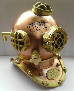 Casque de plongée nautique en laiton brillant et cuivre avec logo personnalisé avec marque solide de la marine américaine pour les plongeurs - Product Image 6