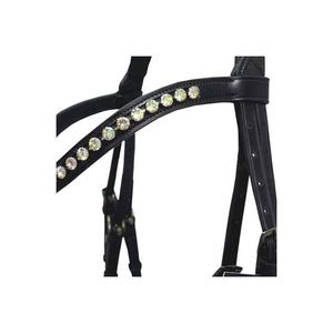 Bande de front de cheval en cuir de qualité supérieure durable de haute qualité avec de gros cristaux - Product Image 1