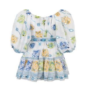 Miroir de plage brodé à manches 3/4, tissu à imprimé Tribal, court et coloré, style Boho, soudure élastique, Cover-Up de plage, incroyable - Product Image 3