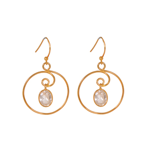 Boucles d'oreilles en pierre d'agate de forme géométrique en argent sterling 925 de qualité super export en laiton plaqué or dernier cadeau de mariage fête - Product Image 1