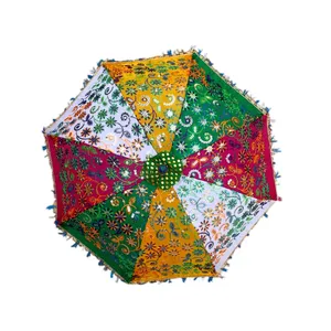 도매 최고의 품질 인도 웨딩 장식 우산 면화 태양 보호 파라솔 해변