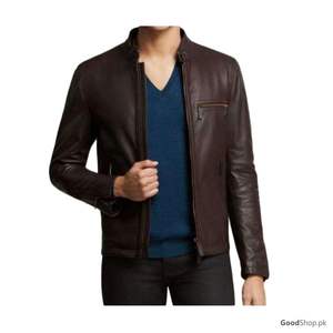 Veste Slim en cuir véritable pour hommes, blouson personnalisé à la mode, vente en gros, - Product Image 6