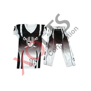 Uniformes de fútbol americano gris rojo de alta calidad transpirable de talla grande de manga corta Jersey Pantalón estilo urbano ropa de fútbol - Product Image 4