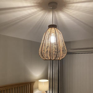 Abat-jour de plafond en jonc de mer tissé à la main, exquis et durable, couleur personnalisée pour la maison, style moderne rustique côtier, meilleur choix - Product Image 5