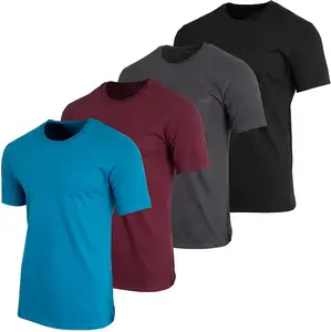 Camiseta 100% de algodón para hombre, Top informal de varios colores, fabricante de China, precio al por mayor