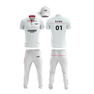 Custom <b>White</b> <b>Cricket</b> Uniform Kit with Custom Design and Logo Tshirt and <b>Trouser</b> in Unique Colors - Product Image 3