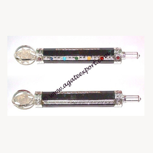 Artesanías de piedra semipreciosa Compre varitas metálicas de Chakra de ágata curativa al por mayor - Product Image 1