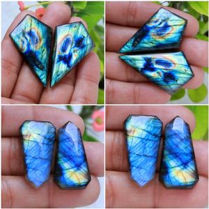 Pendentif sculpté au visage en labradorite naturelle, avec visage sculpté, lot de 36 paires de pierres allongées, cabochon, boucles d'oreille, quartz, pierres précieuses amples - Product Image 4