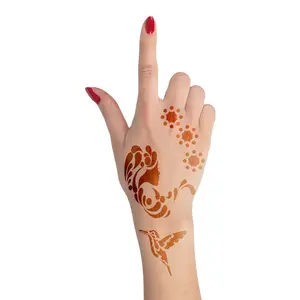 Customized logo plastic animal letter strong adhesive tattoo adhesive face paint Heena stencils for kids