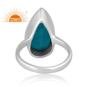 Bague empilable en argent sterling fin doublet naturel émeraude quartz pierre précieuse fabricant de bijoux - Product Image 4