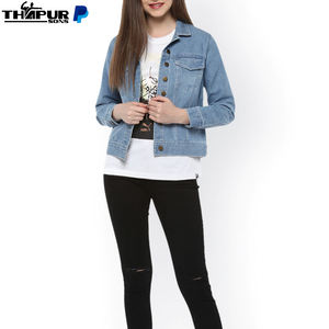 Wholesales Custom Denim Jersey Bomber Jacket Knitted Female Outdoor Wear <b>Coat</b> Jacket <b>Women's</b> Jacket Germany <b>Spring</b> - Product Image 4
