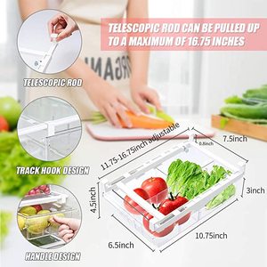 Tiroir <span class=keywords><strong>de</strong></span> rangement réglable pour <span class=keywords><strong>réfrigérateur</strong></span>, boîte <span class=keywords><strong>de</strong></span> rangement extractible facile avec 4 Sections, organisateur <span class=keywords><strong>de</strong></span> <span class=keywords><strong>réfrigérateur</strong></span> en plastique pour animaux <span class=keywords><strong>de</strong></span> compagnie - Product Image 3