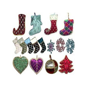 Handmade Embroidered Christmas <b>Tree</b> <b>Ornaments</b> - Product Image 1