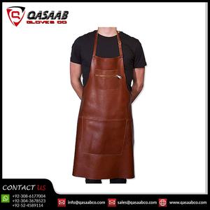 Ajustable-Denim Heavy Canvas-Kitchen Work Heavy Duty Canvas Leather Barber-Delantal con 3 bolsillos - Product Image 6