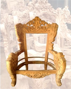 Muebles de madera de teca para sala de estar, conjunto de muebles de madera sólida tallada sin pintar para sala de estar, sofá 3,2,1 asiento 7 - Product Image 2