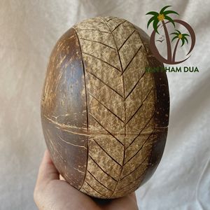 Manufacturer Wholesale Eco-friendly Coconut Shell Bowl with <b>Wooden</b> Spoon Set Custom Logo Design for Camping <b>compostable</b> durable - Product Image 4