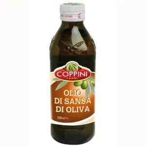 Reine Qualität COPPINI Olivenessenz  500 ml Vierkantflasche Pomace Öl  frischer Geschmack für Ihr Kochen