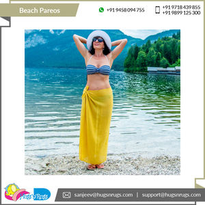 Vente en gros 100% coton femmes plage paréos sarongs haute qualité Design moderne OEM Service personnalisé approvisionnement en vrac - Product Image 5