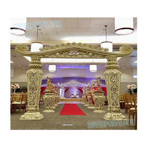 Bigote de boda real Mandap Puerta de entrada Diseñador Puerta de entrada de boda Decoración Fibra Boda Mandap Puerta de bienvenida - Product Image 1