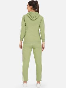 Ensemble de survêtement en molleton personnalisé de haute qualité pour femmes Jogger deux pièces décontracté avec col à capuche pour l'hiver - Product Image 4