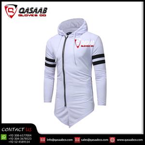 Custom Printed Men's Fashion Long-Zipper Hooded Sweatshirts Blank Long Sleeve Streetwear With Solid Pattern Made Fleece Fabric - Product Image 3