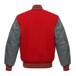 Veste de baseball pour homme personnalisée COCOON INTERNATIONAL OEM, corps en laine, manches en cuir véritable, lettres brodées - Product Image 3