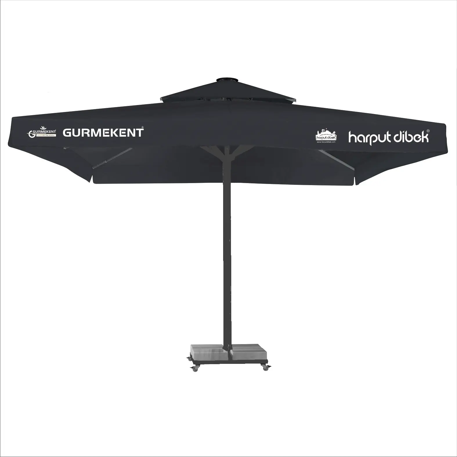 Ombrelle de soleil personnalisable à Led, parapluie extérieur pour café, plage Restaurant, piscine télescopique, manivelle élévateur