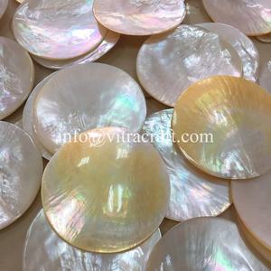 Assiette de perles en or de forme ronde de haute qualité, assiette en nacre, plat de vadrouille à caviar produits uniques faits à la main au Vietnam - Product Image 2