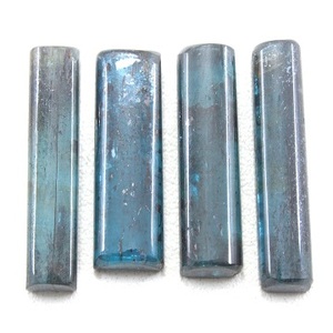 Belle mousse de Kyanite naturelle, 4 pièces brillantes, de qualité géniale, forme Rectangle lisse, Cabochons de pierres précieuses en vrac - Product Image 1