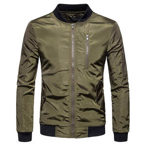 Veste bomber d'hiver pour homme en polyester et élasthanne, style tendance, coupe ajustée, respirante, séchage rapide, col en V, couleur personnalisée, logo personnalisé, vente en gros - Product Image 3