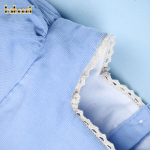 Conjunto de Mameluco Corto de Algodón Orgánico 100% con Encaje para Bebé Niña, Cierre de Botones a Presión, OEM ODM BB2471 para la Temporada de Primavera - Product Image 5