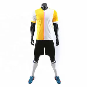OEM Service Football Uniform V-Neck Half Sleeve Dual Color Jersey With Custom Sublimation