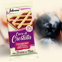 Falcone Italiaanse Traditionele Crostata Zoete Cranberry Rode Fruitconfituur 240g (4x 60g) ISO/HACCP Gecertificeerd Kosher Italiaans Gebak