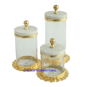 Ensemble de bocaux de conservation en verre avec couvercles en aluminium marbré, bocaux de conservation en verre pour la cuisine - Product Image 5