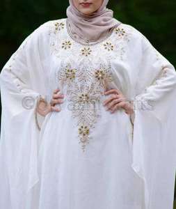 New Arrival <b>Islamic</b> <b>Clothing</b> Hand Beaded Work Muslim Dress Women Fashion Kaftan Jalabiya - Product Image 3