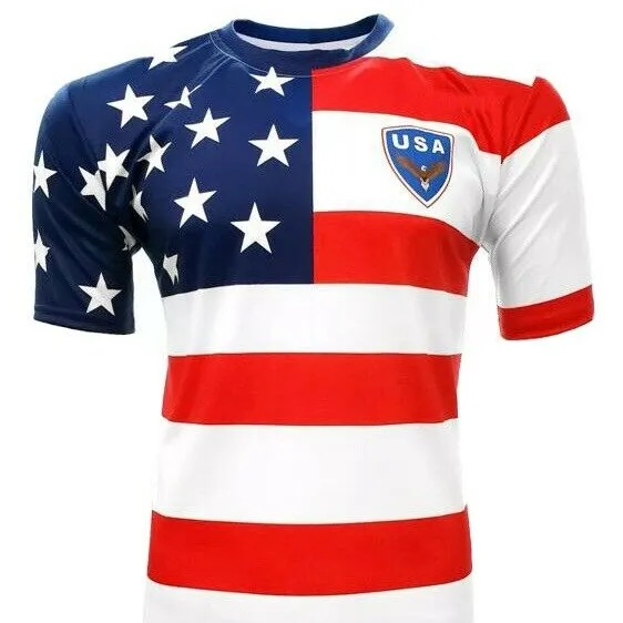 Custom Unisex Sublimation short sleeve USA Fan Soccer Jersey / Football sports jersey