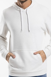 Sudadera con capucha para hombre, de moda, lisa, blanca, gruesa, con logotipo personalizado impreso, bordada - Product Image 3