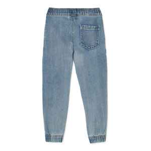 Pantalon de jogging décontracté en denim tricoté délavé pour garçons, taille élastique, longueur cheville, marque originale, stock du Bangladesh - Product Image 4