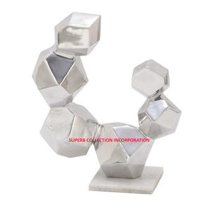 ประติมากรรมตกแต่งบ้านสแตนเลสสีเงินเงา - Product Image 1