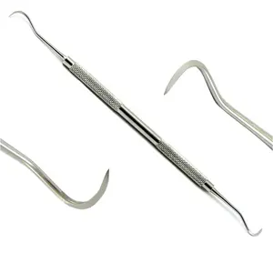 Scaler Dokter Gigi Digunakan untuk Klinik Gigi Stainless Steel, Scaler Gigi Ujung Ganda Pembersih & Pengisian