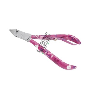 Cortauñas profesionales de acero inoxidable para cutículas, herramientas de manicura y pedicura, diseño floral con logotipo personalizado, calidad de salón, cuidado de belleza. - Product Image 3