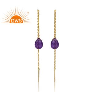 Pendientes de Plata de Ley 925 con Amatista Natural y Aventurina de la Mejor Calidad 2026 para Mujer, Fabricante de Joyería - Product Image 1